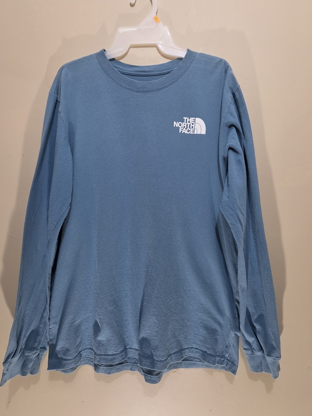 The North Face Long Sleeve Shirt Blue Mens Large Logo Tee
